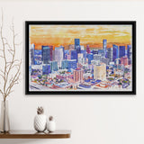 Houston Watercolor Houston Texas, Sport Art Prints Fan Gift, Framed Canvas Prints Wall Art Decor