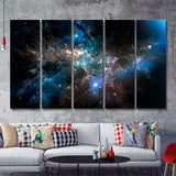 Hubble Light Space 5 Pieces B Canvas Prints Wall Art - Painting Canvas, Multi Panels,5 Panel, Wall Decor