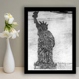 Human Statue Of Liberty Black And White Print, Framed Art Print Wall Art Decor,Framed Picture