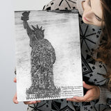 Human Statue Of Liberty Black And White Print, Canvas Prints Wall Art Home Decor