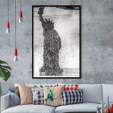 Human Statue Of Liberty Black And White Print, Framed Art Print Wall Art Decor,Framed Picture