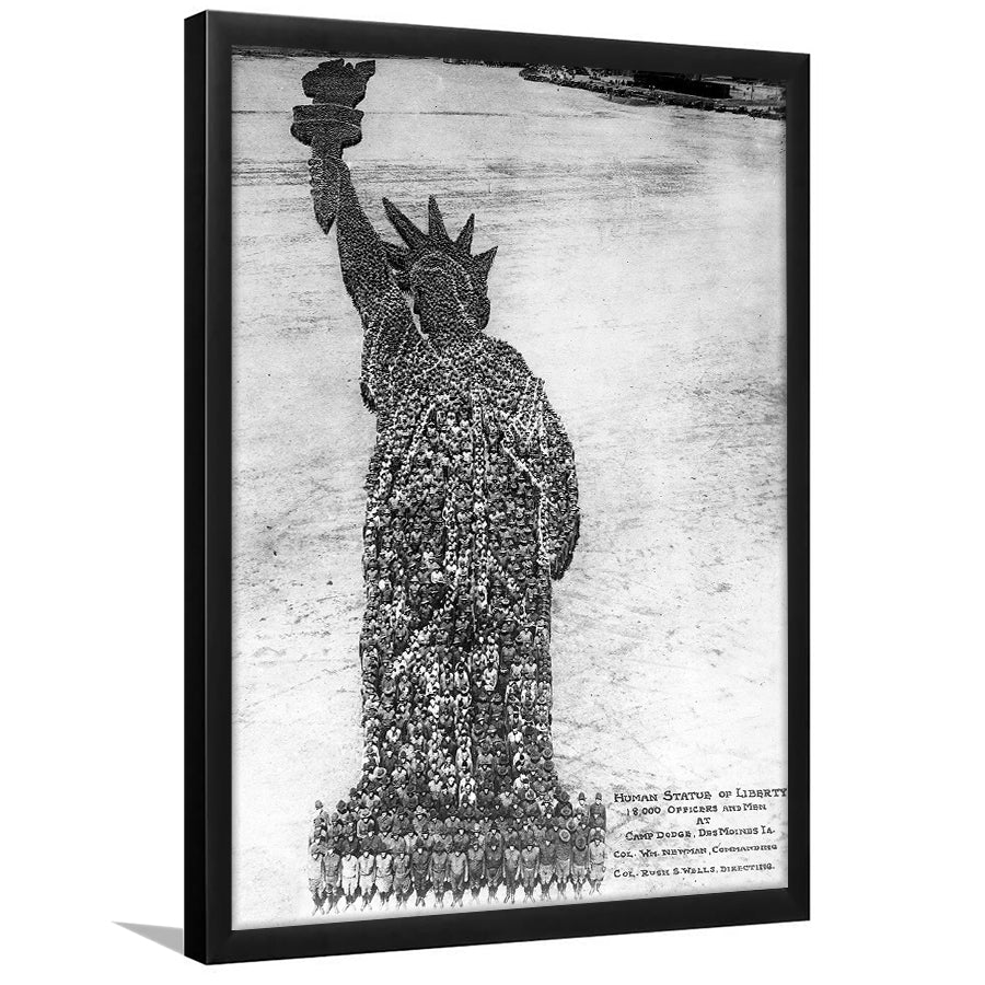 Human Statue Of Liberty Black And White Print, Framed Art Print Wall Art Decor,Framed Picture