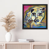 Canvas Wall Art | Human Face Outlines - Abstract Art - Framed Canvas, Canvas Prints, Painting Canvas