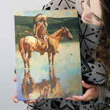 Hummingbirds Return Native American Art Horses Canvas Prints Wall Art - Painting Canvas, Wall Decor, Painting Prints