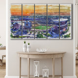 Huntington Bank Stadium Minnesota Football Stadium Watercolor, 5 Pieces B, Multi Panel Canvas Prints Wall Art Decor