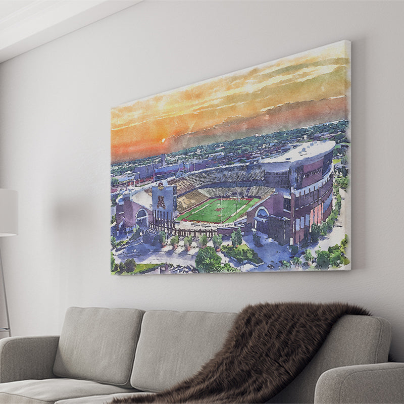 Huntington Bank Stadium Minnesota Football Stadium Watercolor, Sport Art Prints Fan Gift, Canvas Prints Wall Art Decor