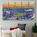 Huntington Bank Stadium Minnesota Football Stadium Watercolor, 5 Pieces B, Multi Panel Canvas Prints Wall Art Decor