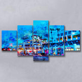 Huntington Beach 5 Pieces Canvas Prints Wall Art Decor - Painting Canvas, Mixed Canvas, Multi Panels