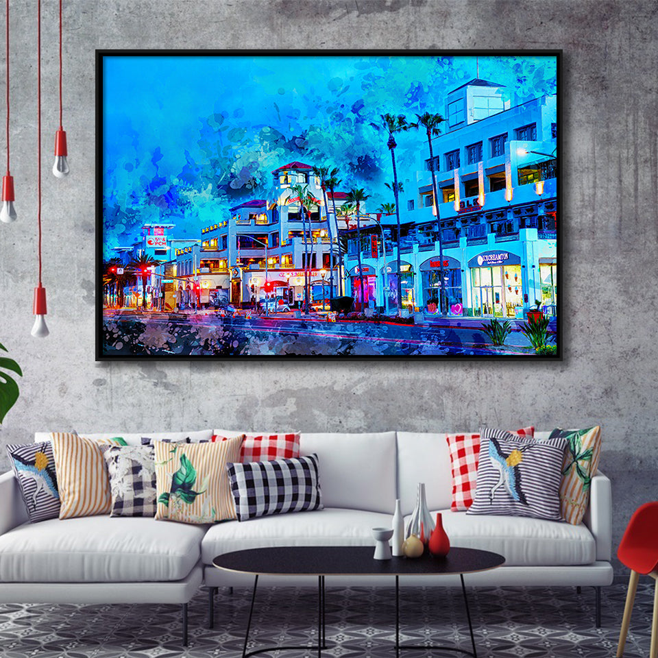 Huntington Beach Framed Canvas Prints Wall Art Decor - Painting Canvas, Framed Picture, Home Decor