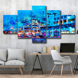Huntington Beach 5 Pieces Canvas Prints Wall Art Decor - Painting Canvas, Mixed Canvas, Multi Panels