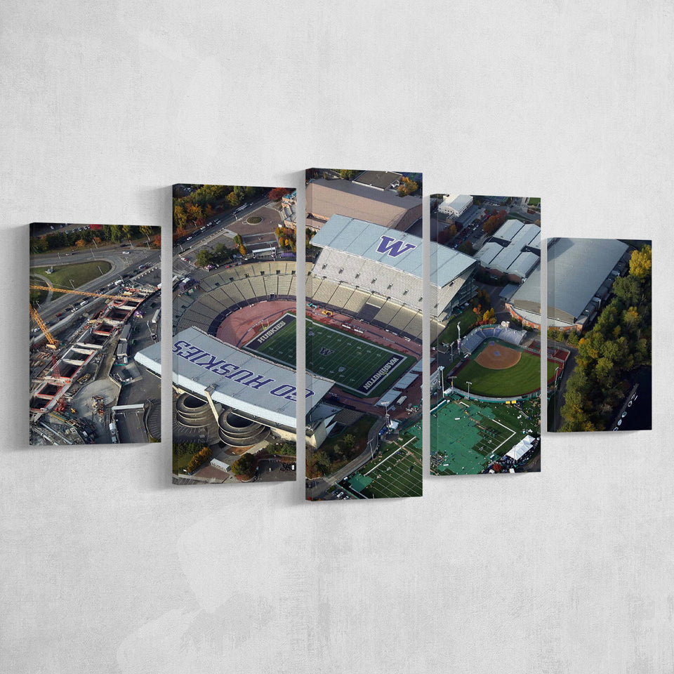 Husky Stadium Canvas Prints Washington Huskies Wall Art American,Multi Panels,Sport Stadium Art Prints, Fan Gift