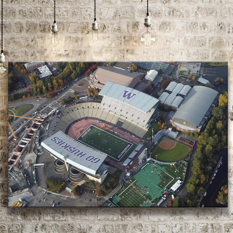 Husky Stadium Canvas Prints Washington Huskies Wall Art American,Sport Stadium Art Prints, Fan Gift, Wall Decor