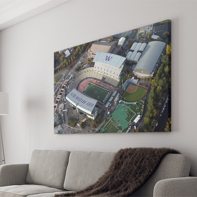 Husky Stadium Canvas Prints Washington Huskies Wall Art American,Sport Stadium Art Prints, Fan Gift, Wall Decor