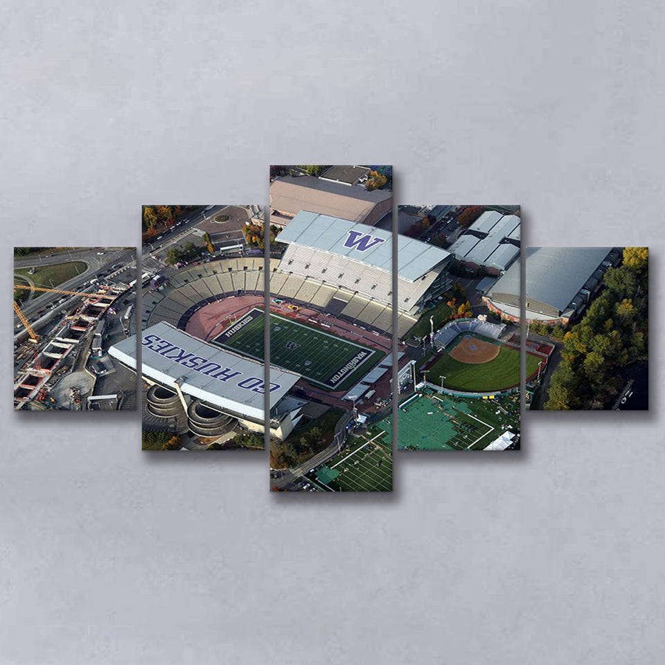 Husky Stadium Canvas Prints Washington Huskies Wall Art American,Multi Panels,Sport Stadium Art Prints, Fan Gift