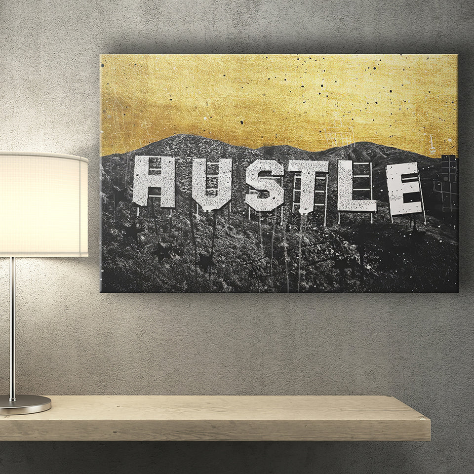 Hustle1 Canvas Prints Wall Art - Painting Canvas,Office Business Motivation Art, Wall Decor