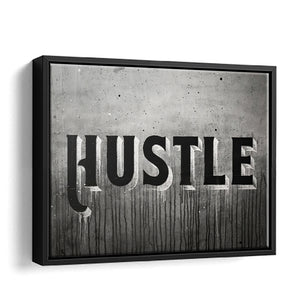 Hustle3 - Motivation Canvas, Canvas Wall Art, Framed Canvas, Canvas Art