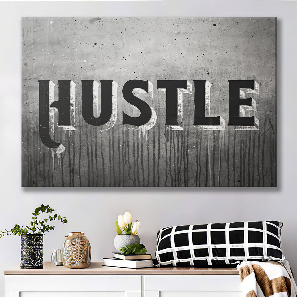 Hustle3 Canvas Prints Wall Art - Painting Canvas,Office Business Motivation Art, Wall Decor