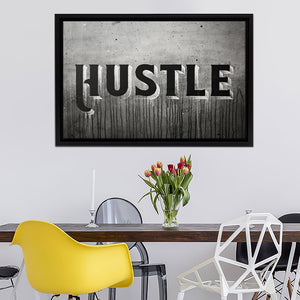 Hustle3 - Motivation Canvas, Canvas Wall Art, Framed Canvas, Canvas Art