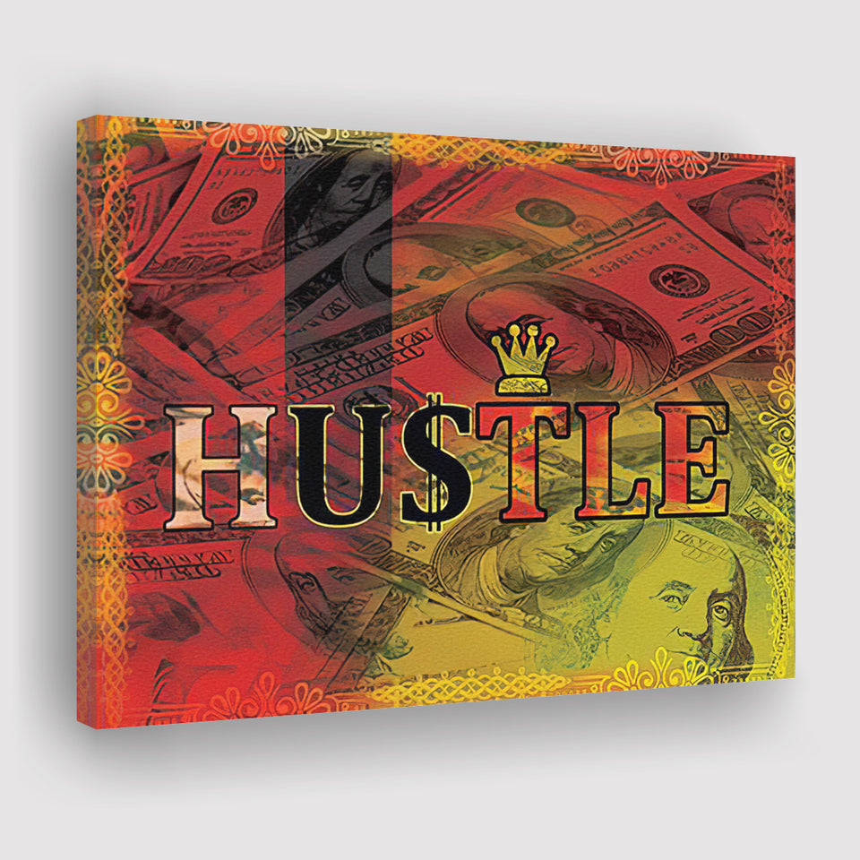 Hustle Benjamin Limited Edition Canvas Prints Wall Art - Painting Canvas,Office Business Motivation Art, Wall Decor