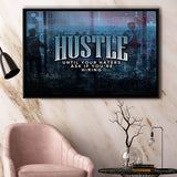 Hustle Until Your Haters Ask If Your Hiring Motivational Framed Canvas Prints Wall Art - Painting Prints, Wall Decor, Floating Frame