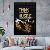 Hustle Wall Art Think Like A Millionaire Hustle Like Your Broke Framed Art Prints Wall Decor - Painting Prints, Framed Picture