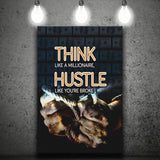 Hustle Wall Art Think Like A Millionaire Hustle Like Your Broke Canvas Prints Wall Art - Painting Canvas, Wall Decor, Painting Prints