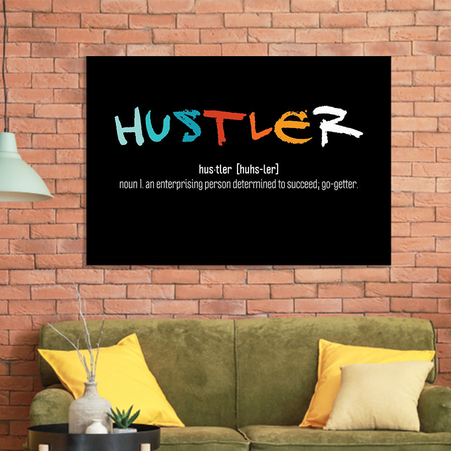 Hustler Definition Framed Art Prints Wall Decor - Painting Prints, Framed Picture