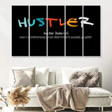 Hustler Definition 5 Piece Canvas Prints Wall Art - Painting Prints, Wall Decor,Multi Panels