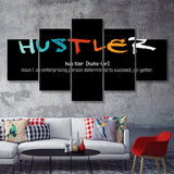 Hustler Definition 5 Piece Canvas Prints Wall Art - Painting Prints, Wall Decor,Multi Panel