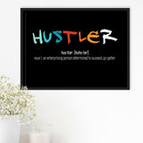 Hustler Definition Framed Canvas Prints Wall Art - Painting Prints, Wall Decor, Floating Frame