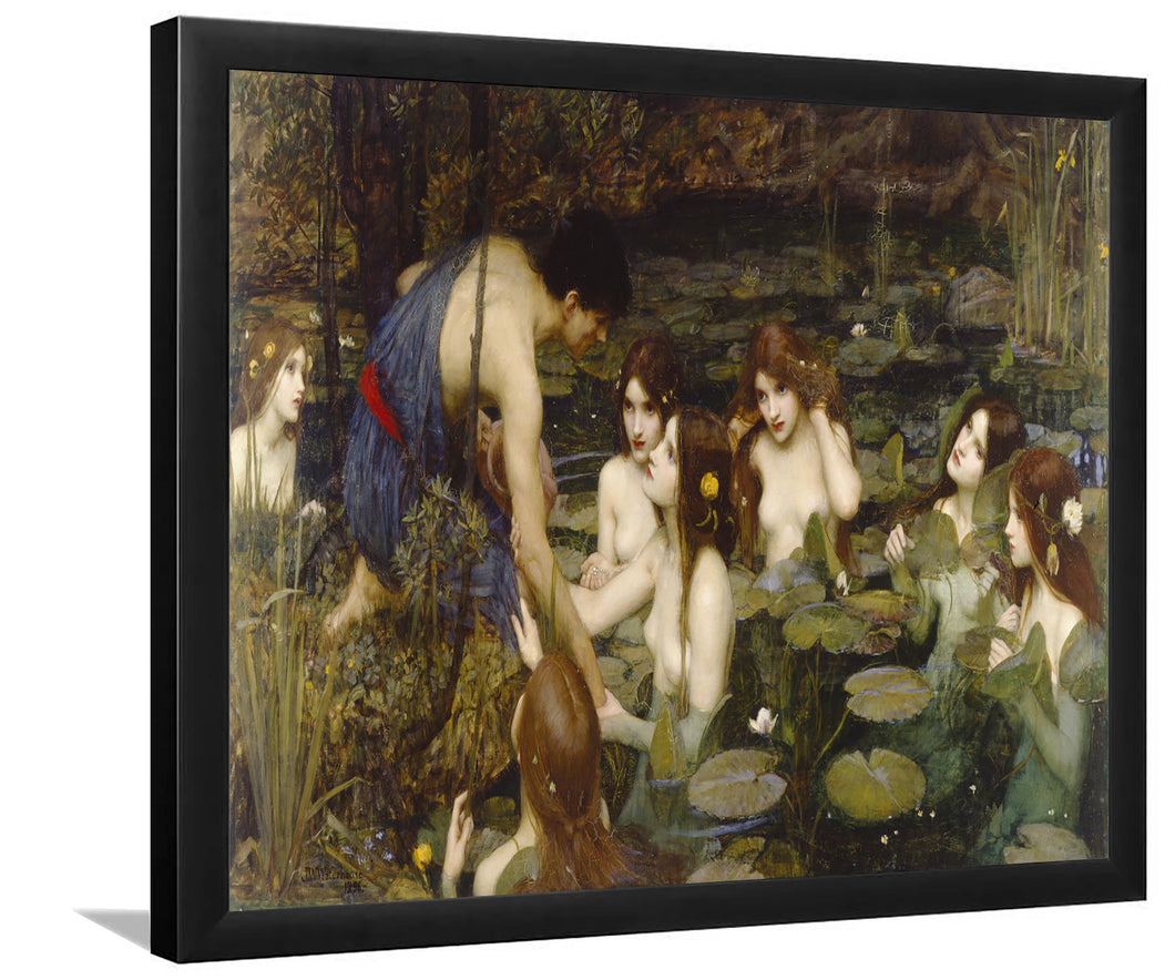 Hylas And The Nymphs By John William Waterhouse-Art Print,Canvas Art,Frame Art,Plexiglass Cover