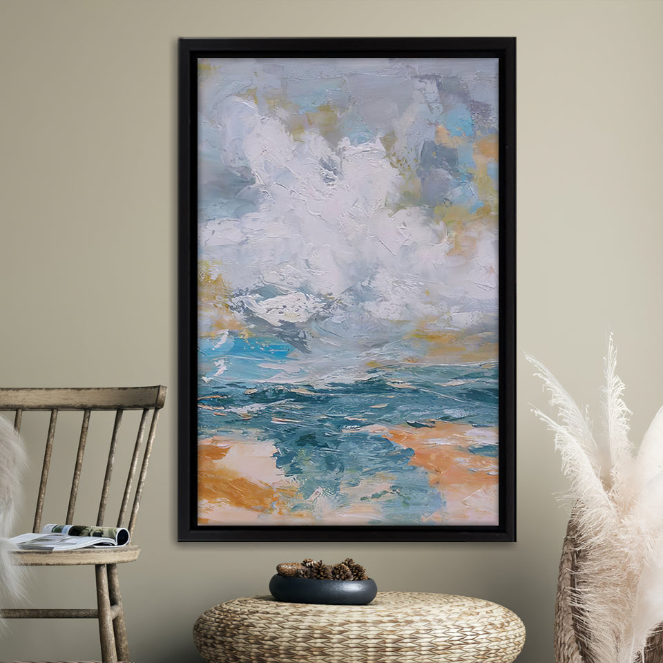Impressionist Seascape Art Framed Canvas Prints - Painting Canvas, Wall Art, Framed Art, Home Decor, Prints for Sale