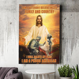 I Believe In God Family And Country I Will Salute My Flag I Am A Proud American Canvas Prints Wall Art - Painting Canvas, Wall Decor