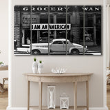 I Am An American Black And White Print, Dorothea Lange Photograph Larger Canvas Art, 5 Piece Canvas Prints Wall Art Decor