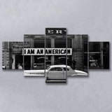 I Am An American Black And White Print, Dorothea Lange Photograph 5 Panels, Canvas Prints Wall Art Decor, Large Canvas Art