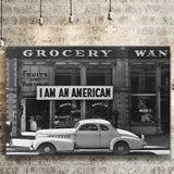 I Am An American Black And White Print, Dorothea Lange Photograph Canvas Prints Wall Art Home Decor