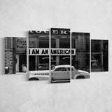 I Am An American Black And White Print, Dorothea Lange Photograph 5 Panels, Canvas Prints Wall Art Decor, Large Canvas Art