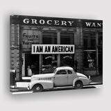 I Am An American Black And White Print, Dorothea Lange Photograph Canvas Prints Wall Art Home Decor