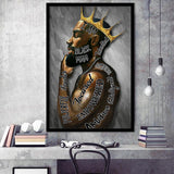 I Am Black Man Black King Framed Art Print Wall Decor - Painting Art, Framed Picture, Home Decor