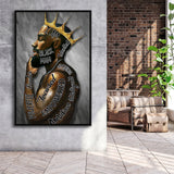 I Am Black Man Black King Framed Canvas Prints Wall Art - Painting Canvas, Framed Picture, Home Art Decor
