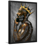 I Am Black Man Black King Framed Art Print Wall Decor - Painting Art, Framed Picture, Home Decor