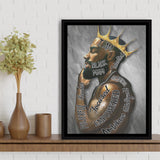 I Am Black Man Black King Framed Canvas Prints Wall Art - Painting Canvas, Framed Picture, Home Art Decor