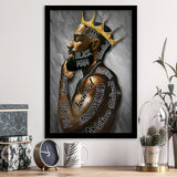 I Am Black Man Black King Framed Art Print Wall Decor - Painting Art, Framed Picture, Home Decor