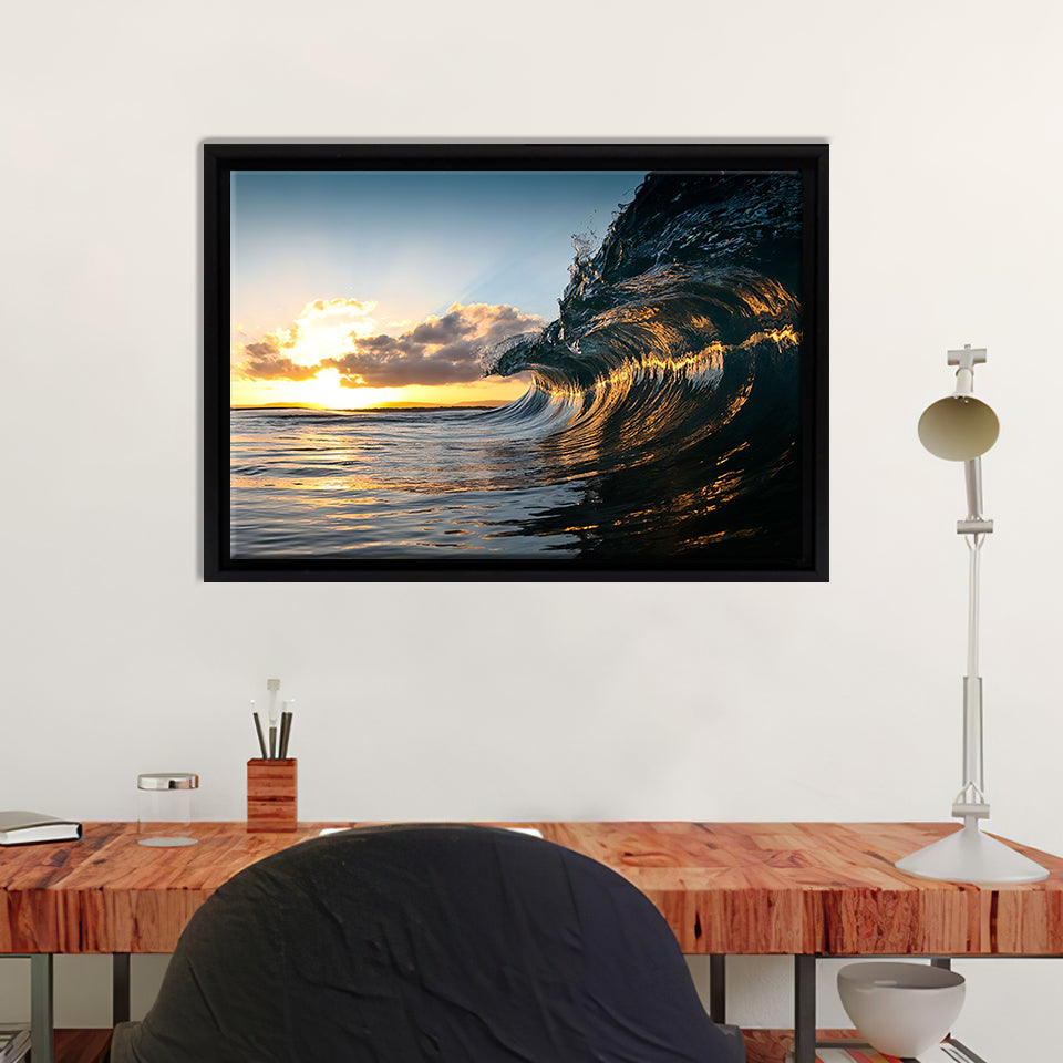 I Capture The Majestic Power Of Ocean Waves Framed Canvas Wall Art - Canvas Prints, Prints For Sale, Painting Canvas,Framed Prints