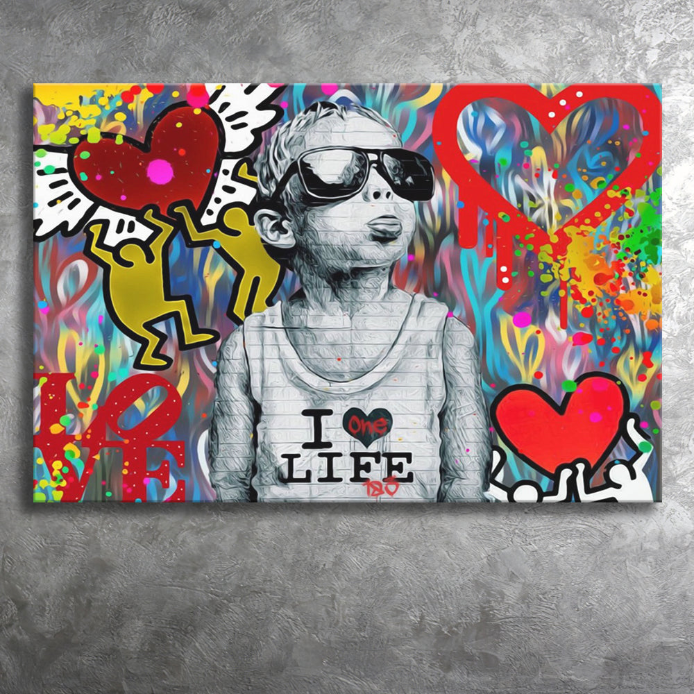 Street Graffiti Banksy Pop Art Toile - Tableau Peinture Petite Fille Amour Ballon - Murale Pour Salon Chambre Décoration à La Maison Sans Cadre Street Graffiti Banksy Pop Art Toile - Tableau Peinture Petite Fille Amour Ballon - Murale Pour Salon Chambre Décoration à La Maison Sans Cadre