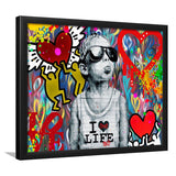 I Love Life Banksy Graffiti Wall Framed Art Prints Wall Decor - Painting Prints, Framed Picture