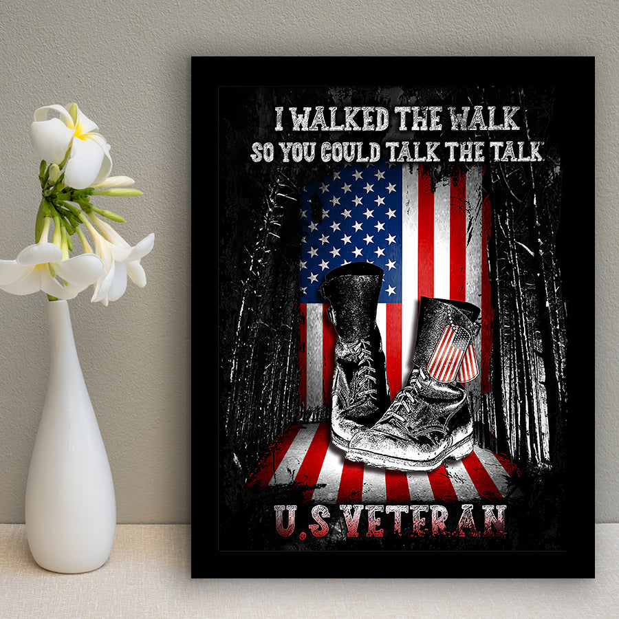 I Walked The Walk Us Veteran Framed Art Prints Wall Decor - Painting Prints, Veteran Gift