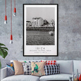 Ibiza Balearic Islands 1 Black And White Art Framed Art Prints Wall Art Decor, Framed Picture