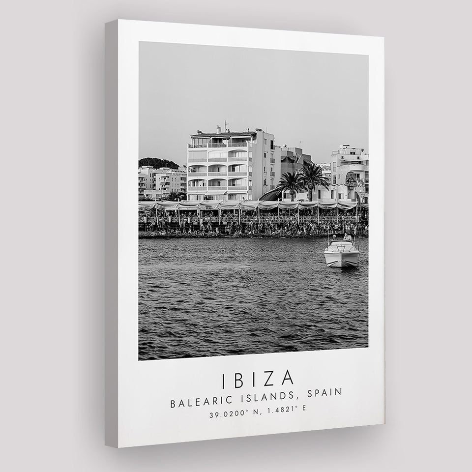 Ibiza Balearic Islands 1 Black And White Art Canvas Prints Wall Art Home Decor