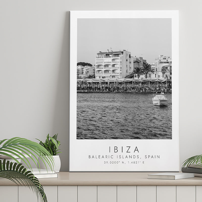 Ibiza Balearic Islands 1 Black And White Art Canvas Prints Wall Art Home Decor